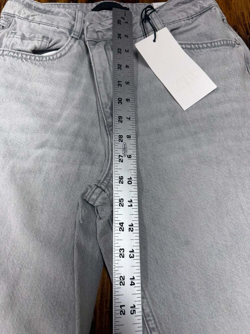 Zara Straight Fit Jeans Size 2 Grey Denim Raw Hem - Picture 4 of 11
